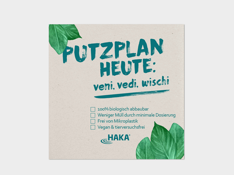 Eine Flasche wackelt und es wird nacheinander ein Putzplan abgehakt