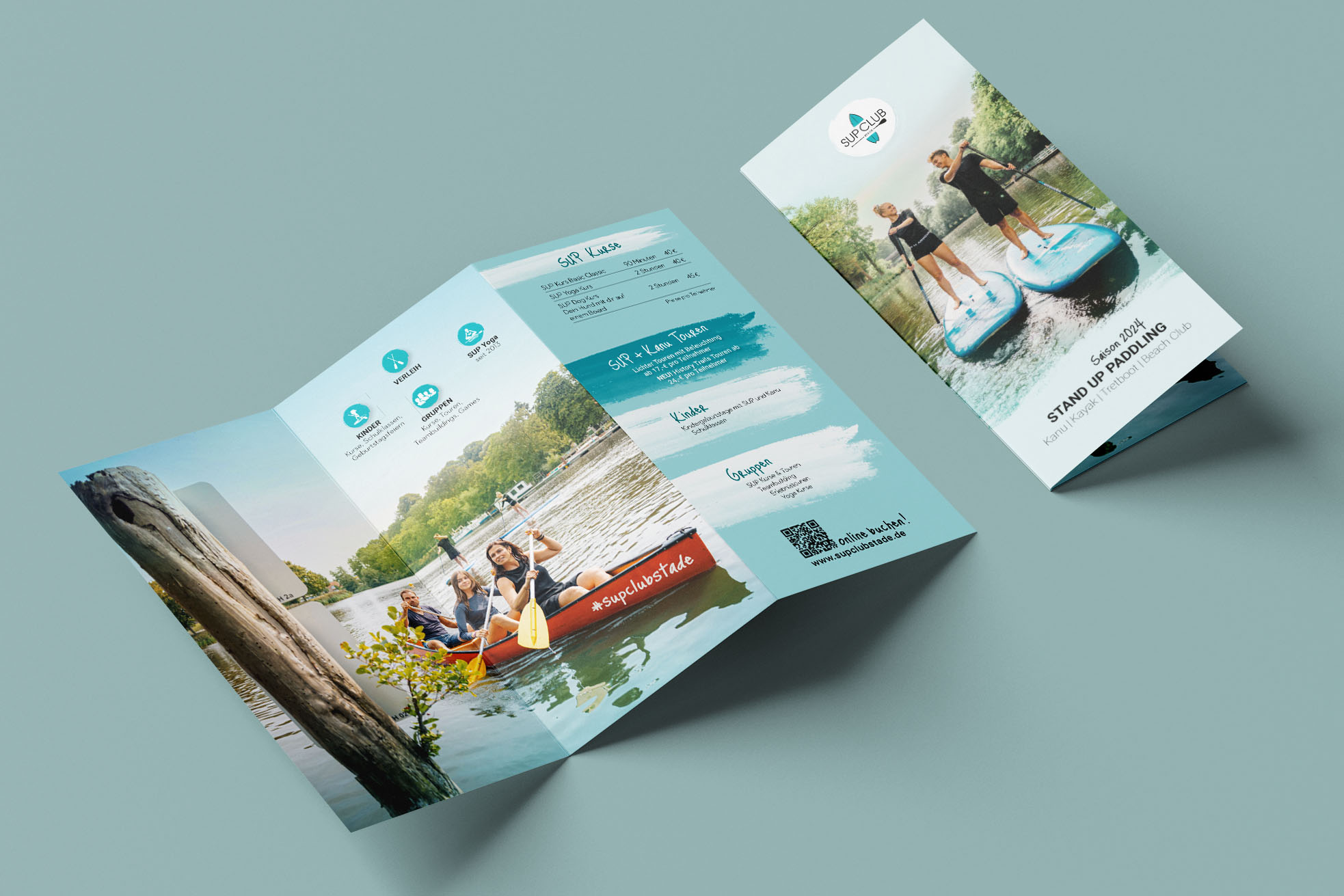 Gefalteter Flyer mit vielen klassischen Informationen